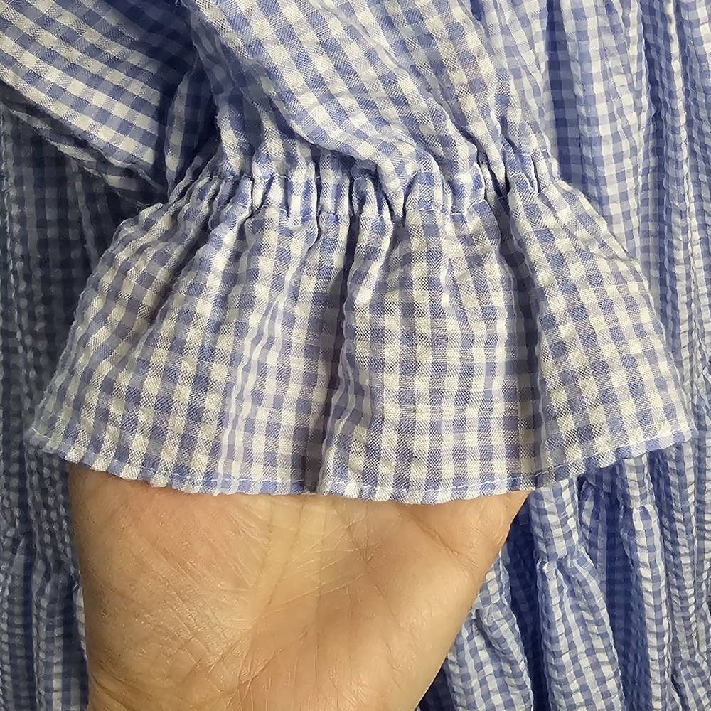 Mable Gingham Babydoll Cottagecore Ruffle Mini Flirty Dress - Picture 11 of 14